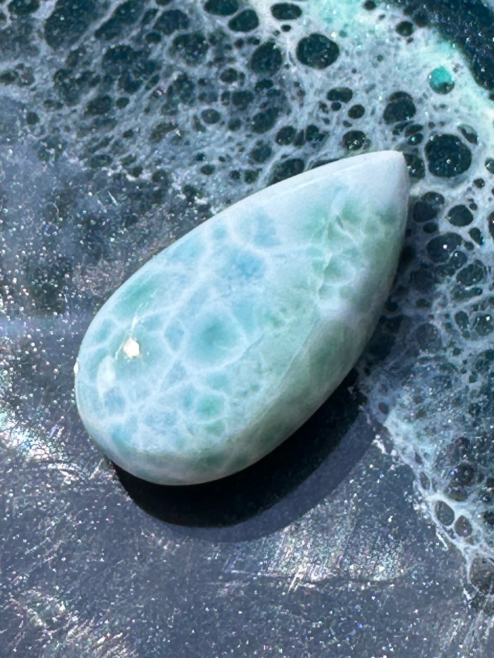 LARIMAR TEARDROP CABOCHON